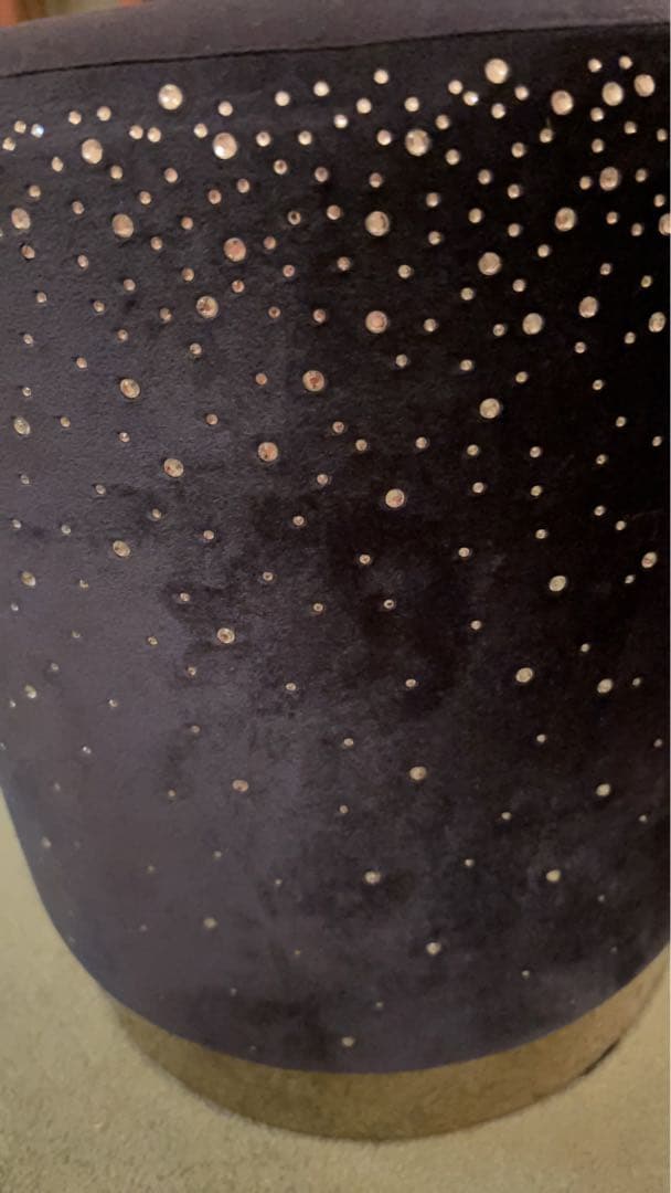 【美品】星空のジュエリースツール☆彡濃紺ネイビー×ゴールド脚のキラキララメの椅子