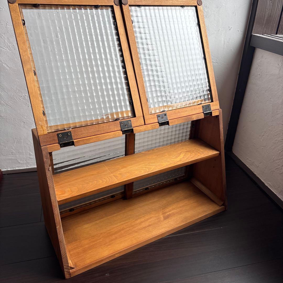 木製 キッチン 収納 ショーケース 収納ラック 調味料 レトロ アンティーク