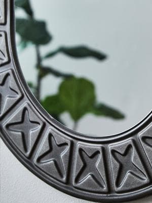 壁掛け ミラー だ円 壁飾り ミラー アイアン 男前 飾り ウォールデコ 鏡