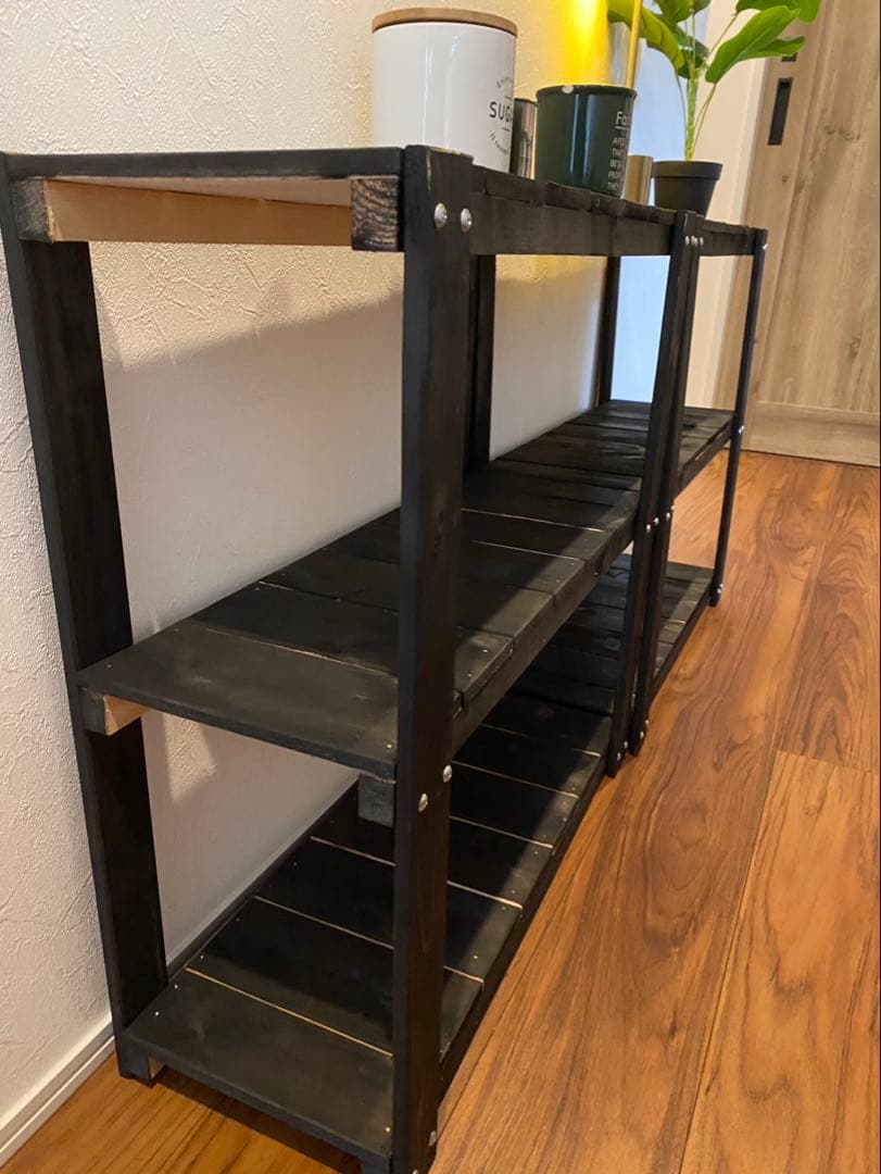 3段ラック　靴棚　飾り棚　ブルックリン