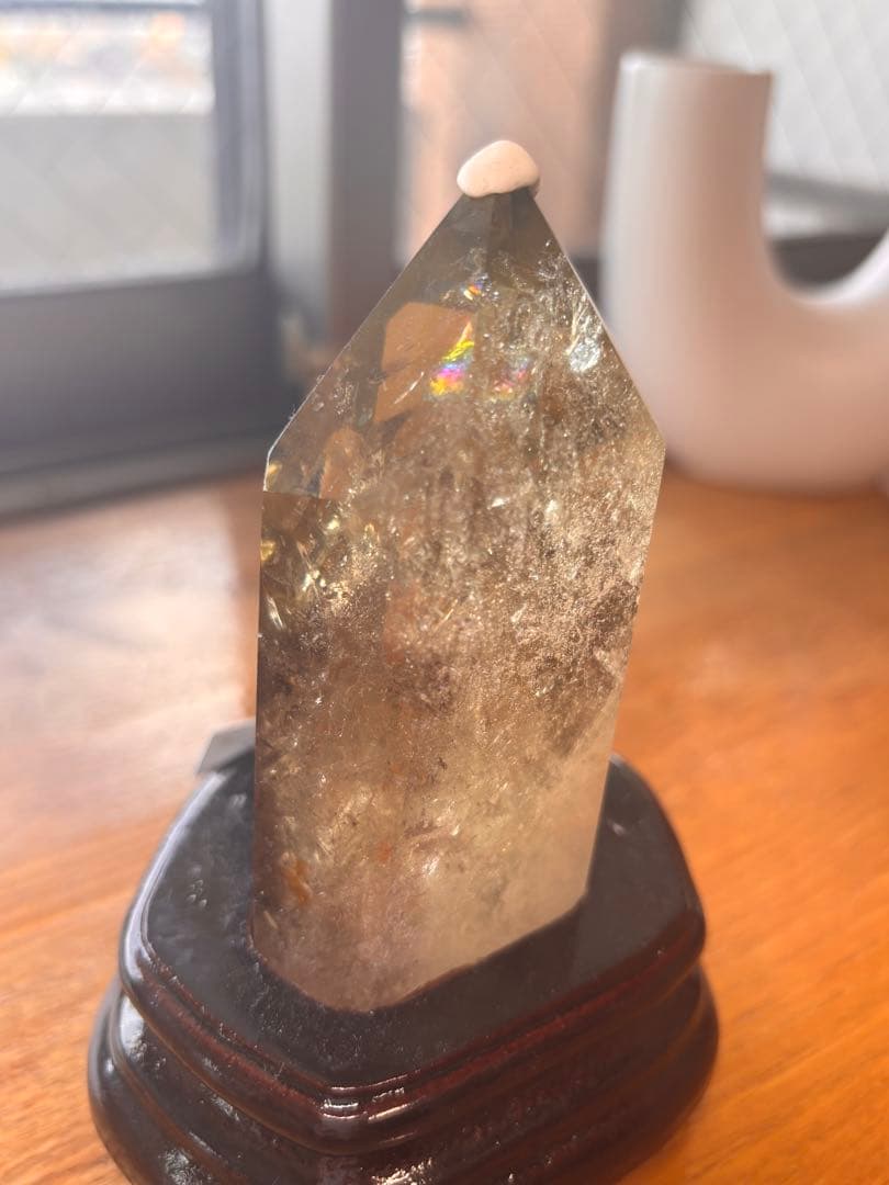 セレクト品】シトリン(ポイント)H98W48ミリ309グラム(台座付)