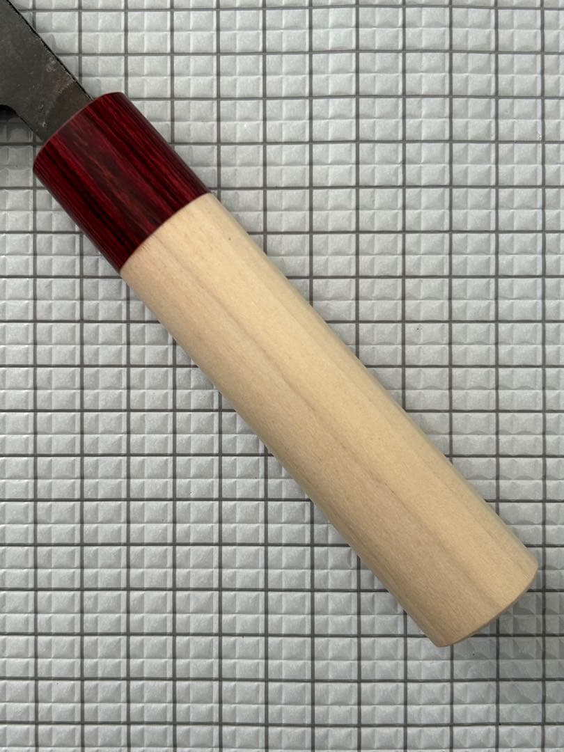 包丁 菜切包丁 菜切 ダマスカス 安来鋼青紙２号 165mm 黒打ち 朴丸柄 ①