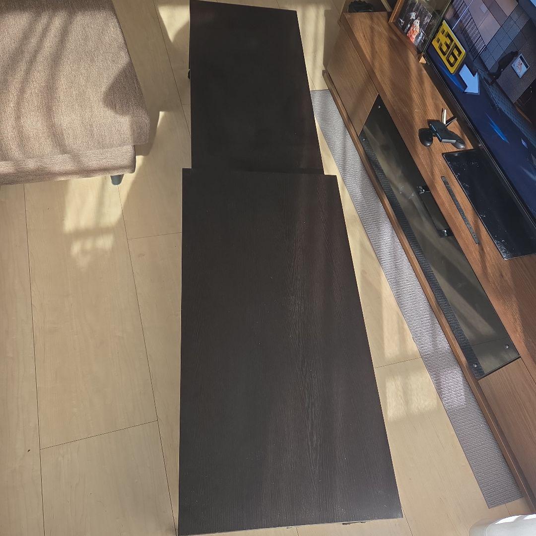 ダークブラウン木製ローテーブル