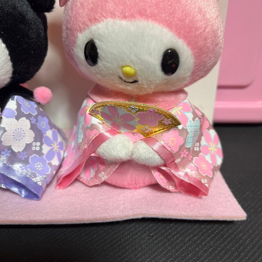 美品 クロミ＆マイメロディ ひな祭りドール ペア 雛人形 ぬいぐるみ
