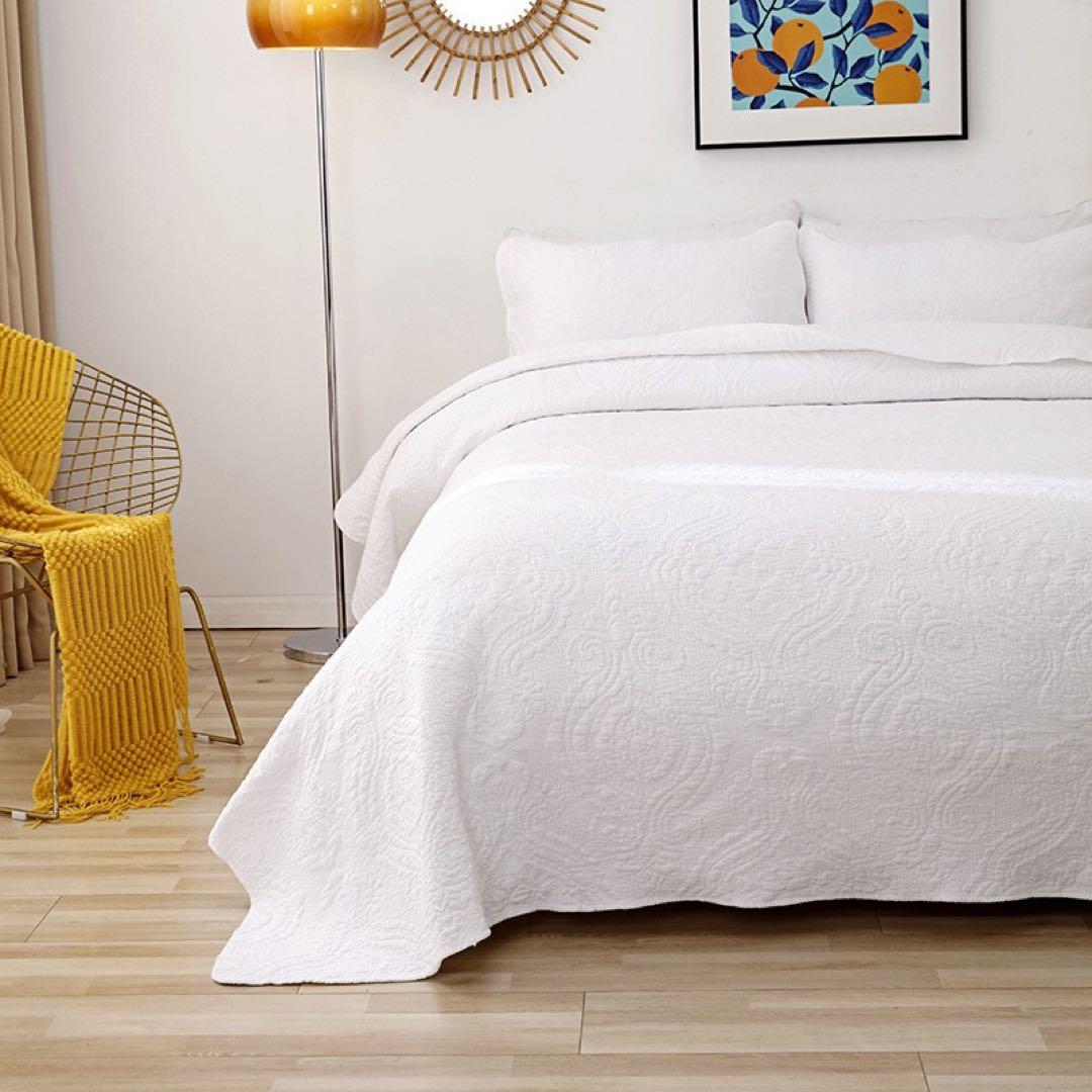 キルトベッドカバー3点セット綿マルチカバー キルティング 283B