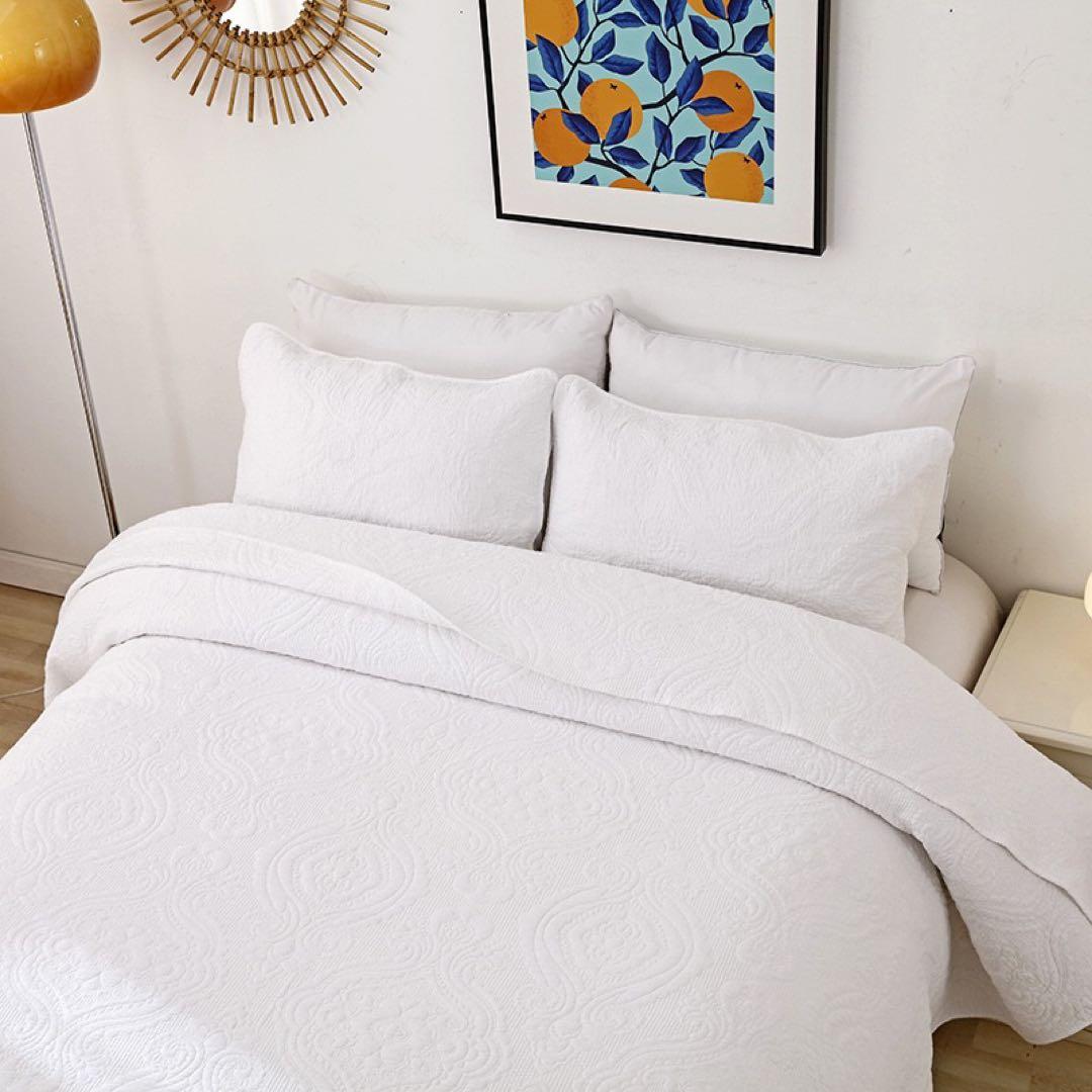 キルトベッドカバー3点セット綿マルチカバー キルティング 283B