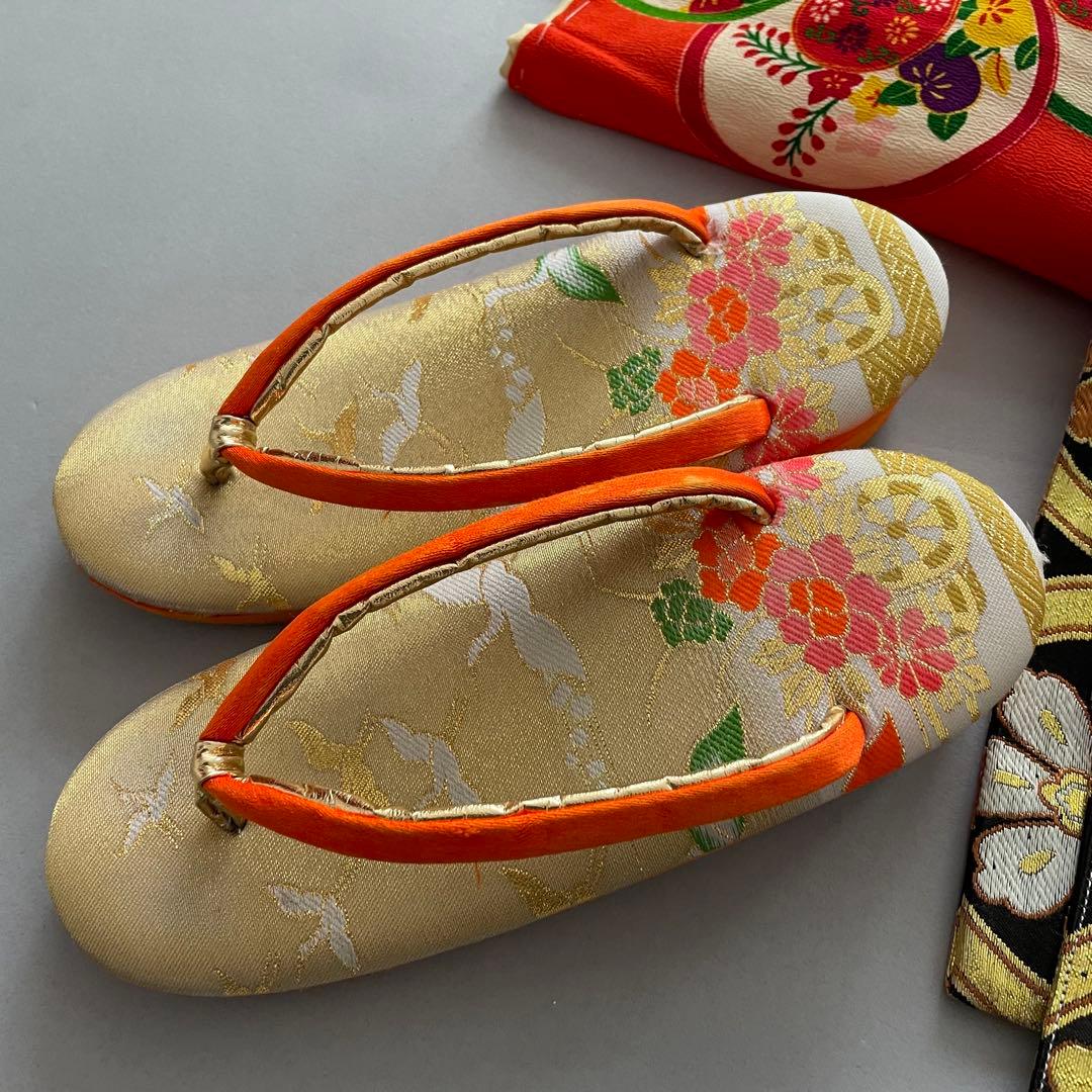 七五三　7歳　アンティークお着物セット　ダラリ帯コーデ