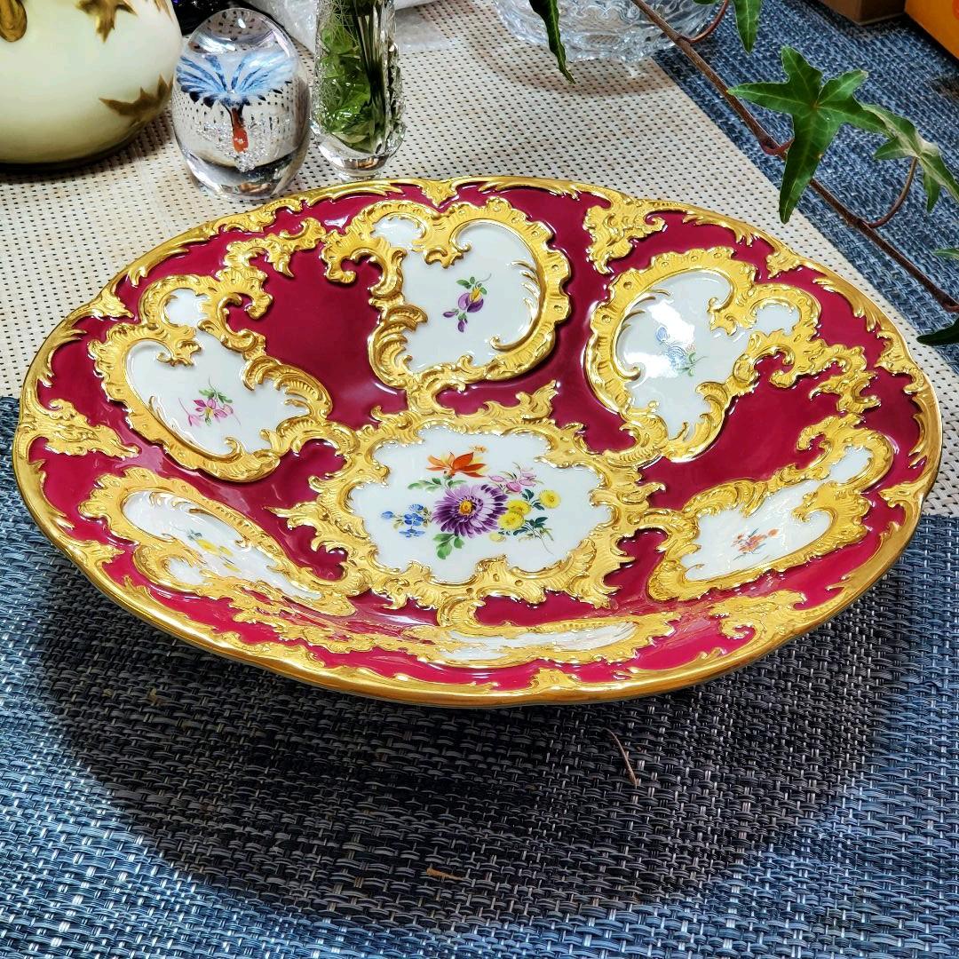 ✨古マイセン　アンティーク マイセン 大皿　ボウル　深皿　飾り皿　本金彩