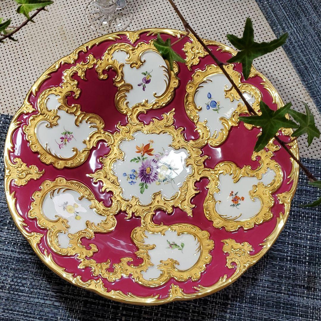 ✨古マイセン　アンティーク マイセン 大皿　ボウル　深皿　飾り皿　本金彩