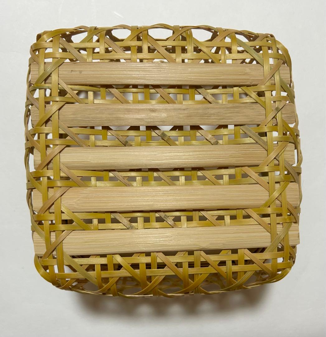 ＊2個セット＊手編み竹かごバスケット（新品未使用）直径約17センチ高さ約9センチ