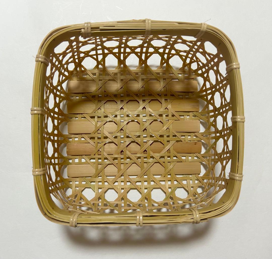 ＊2個セット＊手編み竹かごバスケット（新品未使用）直径約17センチ高さ約9センチ