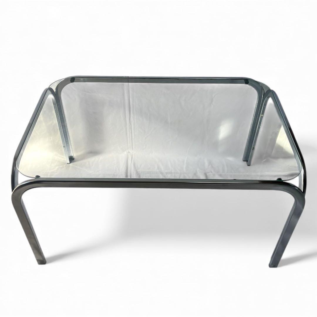 昭和レトロ ミッドセンチュリー ガラスセンターテーブル W74cm ローテーブル