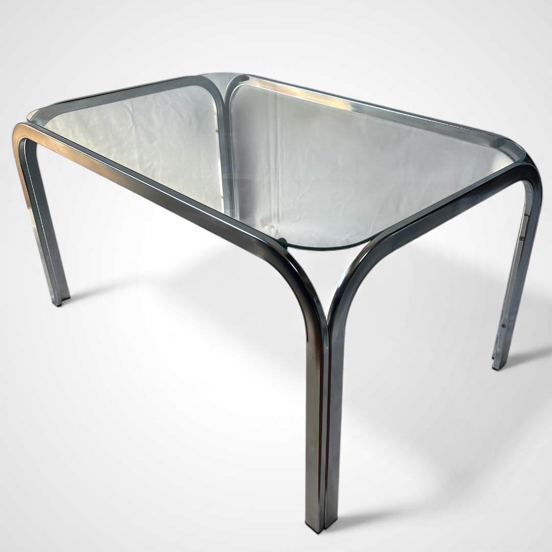 昭和レトロ ミッドセンチュリー ガラスセンターテーブル W74cm ローテーブル