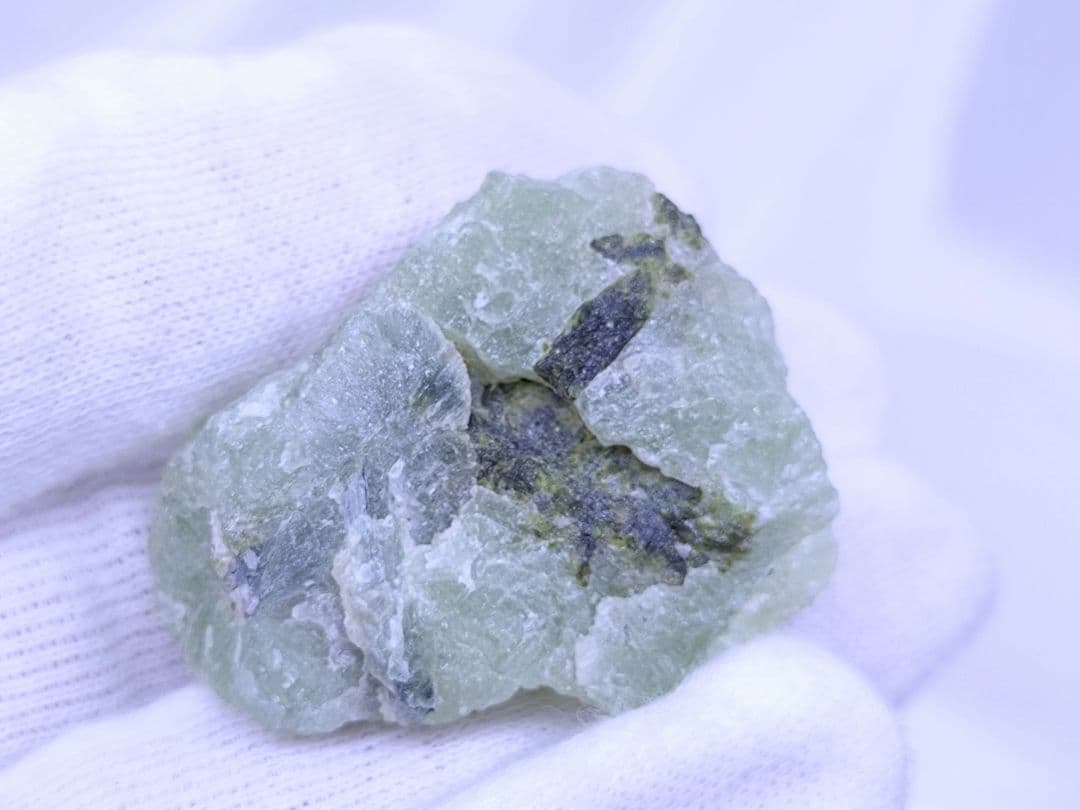 コンゴ産　プレナイト　原石　標本　エピドート 共生　2個セット　ぶどう石　天然石