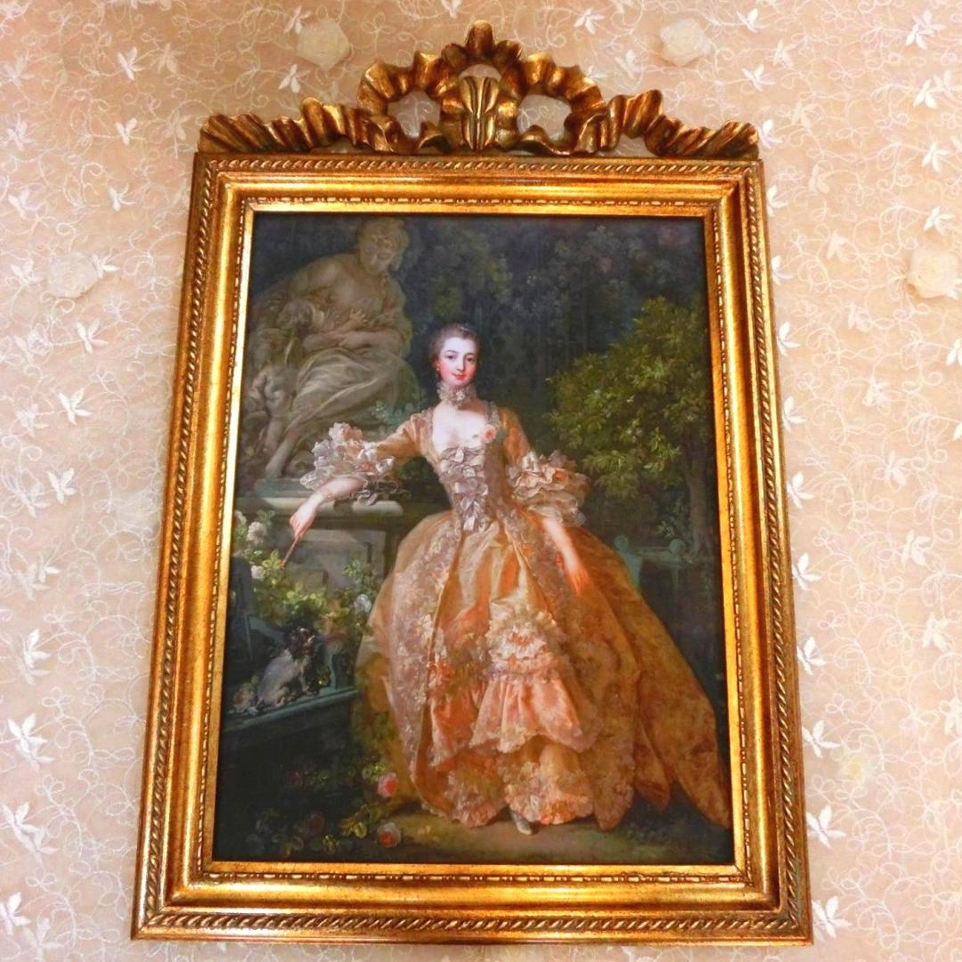 ロココ調ポンパドール夫人の額絵P　アンティークゴールドフレーム キャンバス印刷