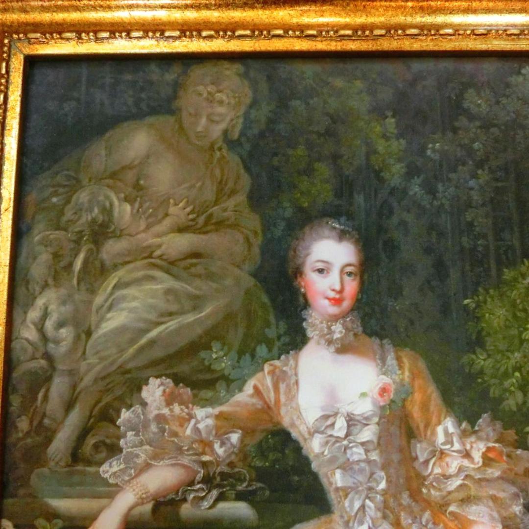 ロココ調ポンパドール夫人の額絵P　アンティークゴールドフレーム キャンバス印刷