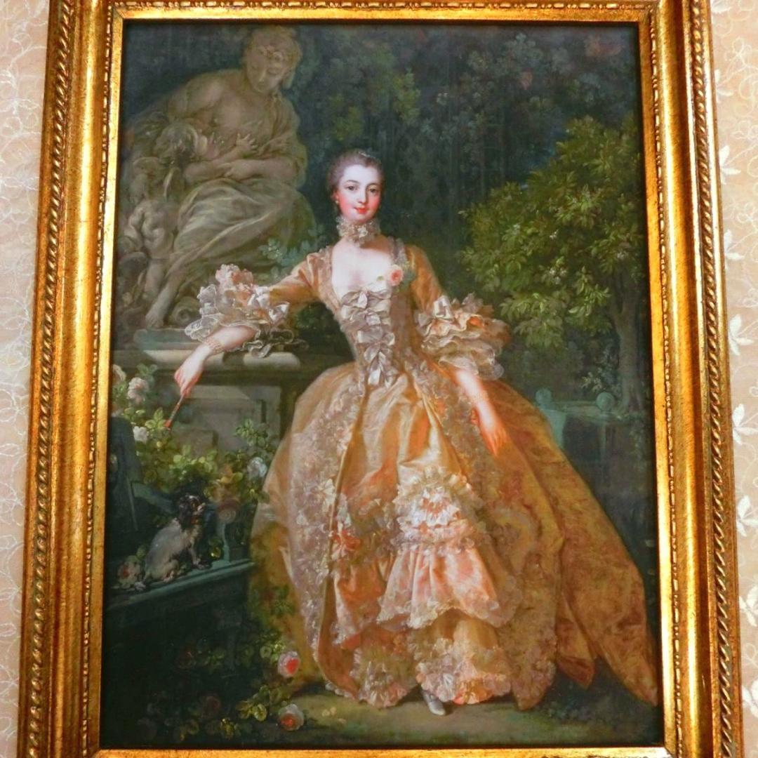 ロココ調ポンパドール夫人の額絵P　アンティークゴールドフレーム キャンバス印刷