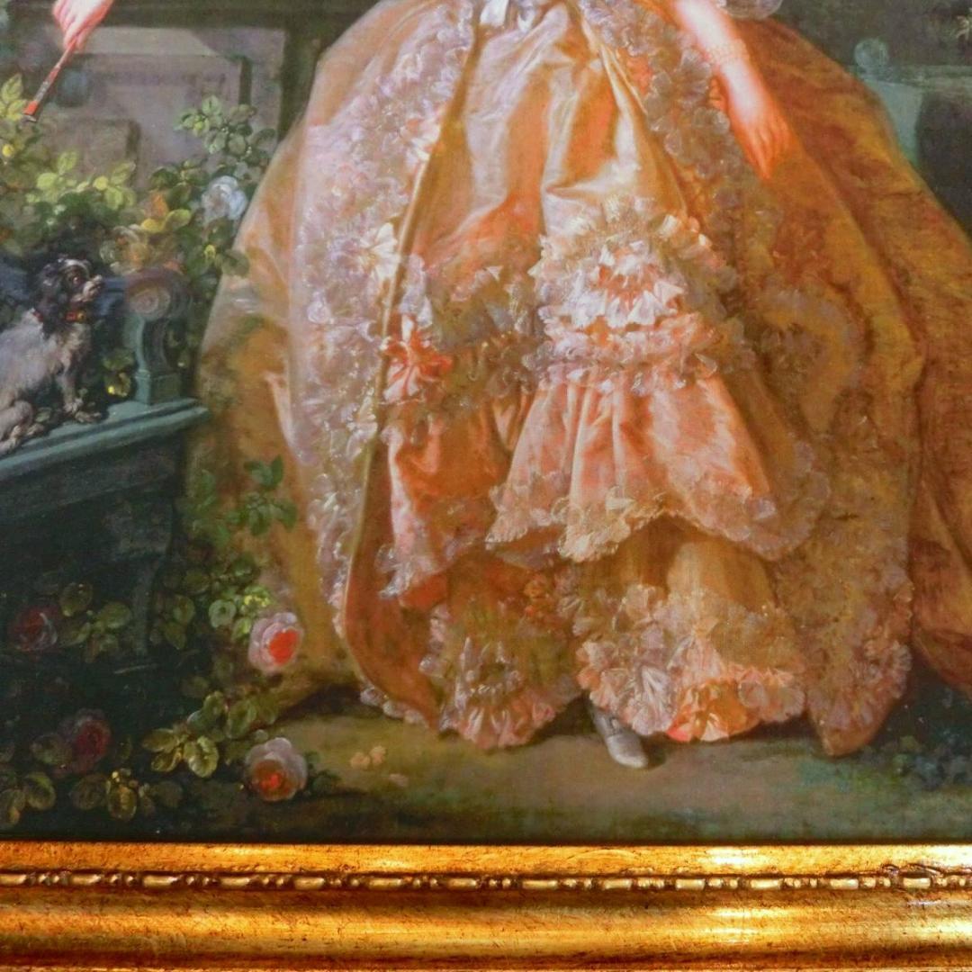 ロココ調ポンパドール夫人の額絵P　アンティークゴールドフレーム キャンバス印刷