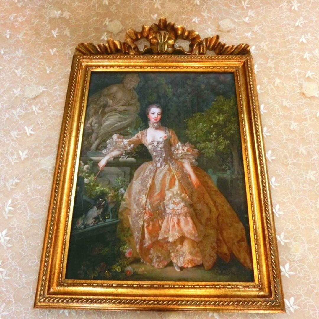 ロココ調ポンパドール夫人の額絵P　アンティークゴールドフレーム キャンバス印刷