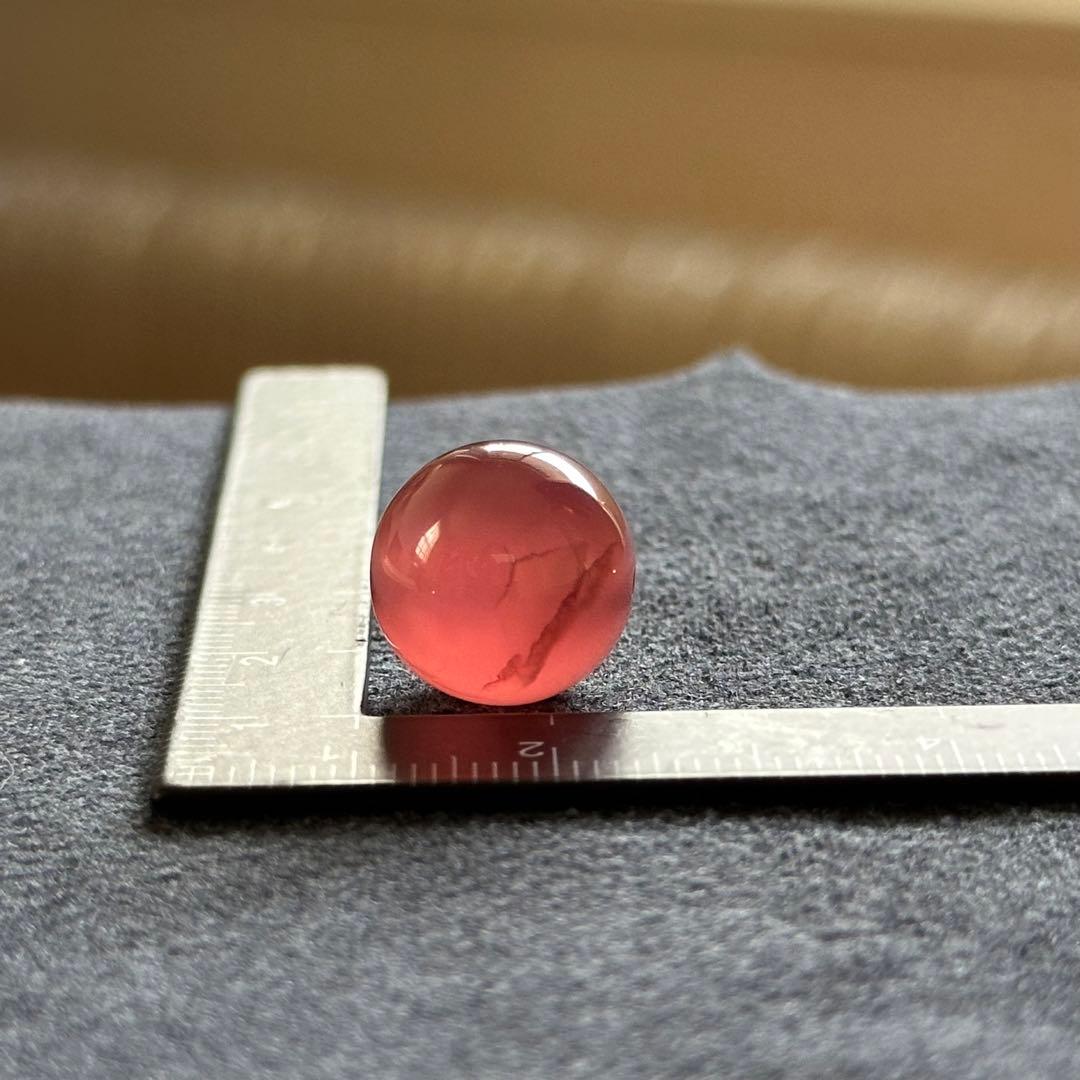 北海道稲倉石鉱山産 菱マンガン鉱 ロードクロサイト 14mm丸玉ビーズ #2