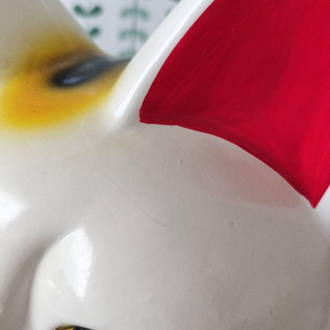 昭和レトロ　招き猫　貯金箱　顔より高い右手上げ　【41.5cm】