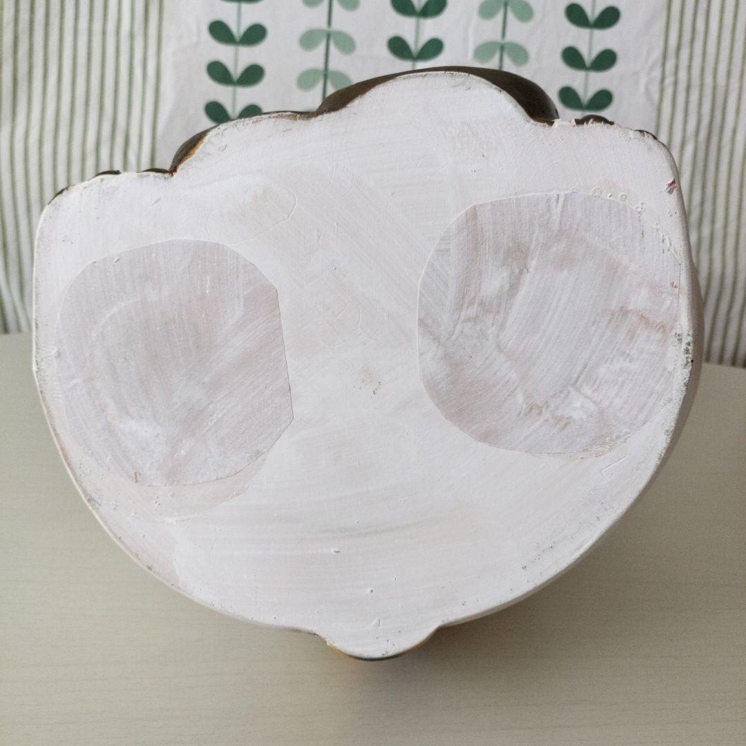 昭和レトロ　招き猫　貯金箱　顔より高い右手上げ　【41.5cm】