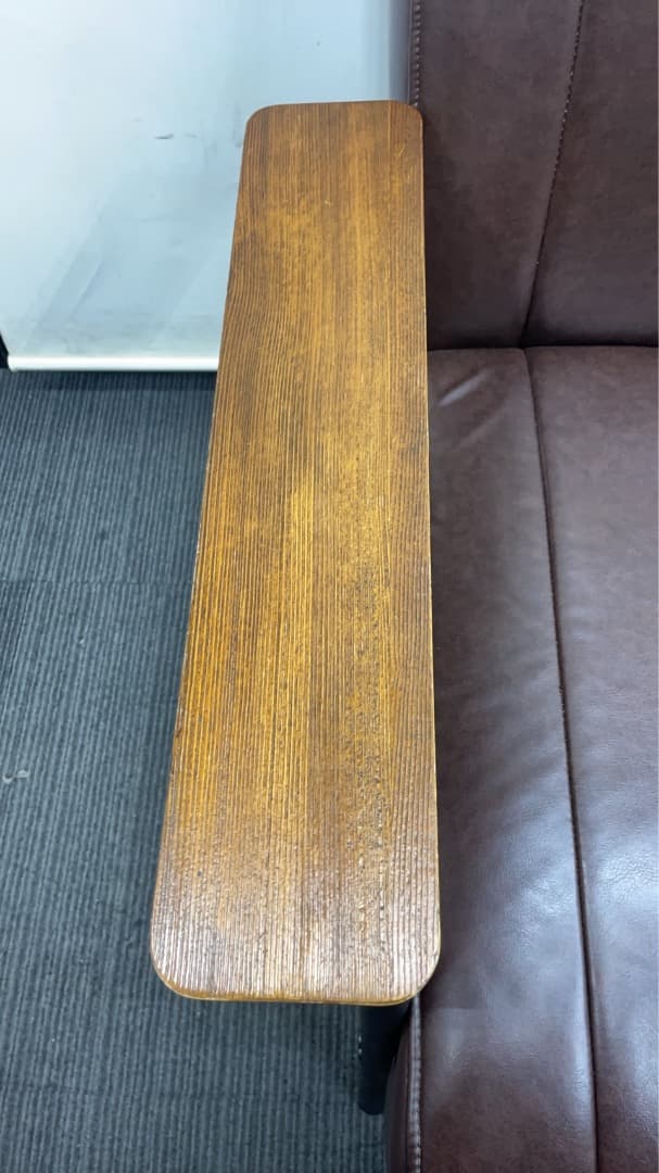 ★中古格安！合成皮革 1人用ソファ (Nシールド ステイン2KD DBR)