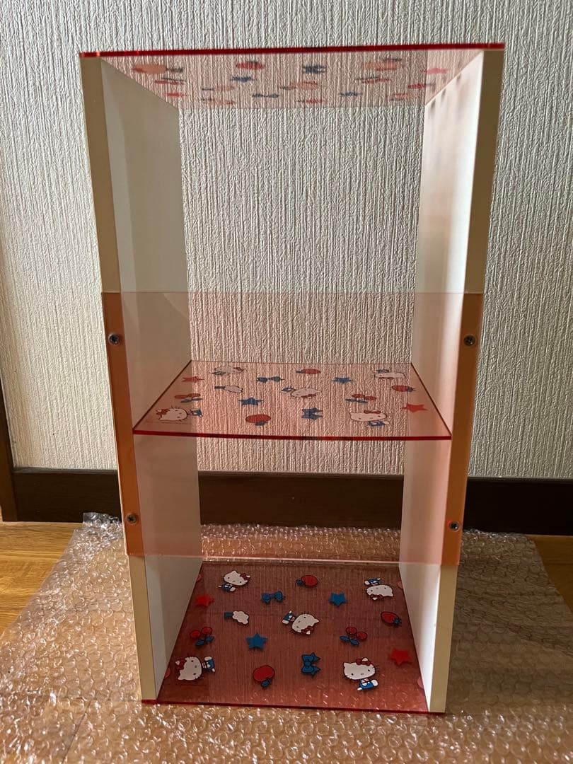 【希少・ヴィンテージ・レア】スケルトン 2段ボックス ピンク 棚（キティ）