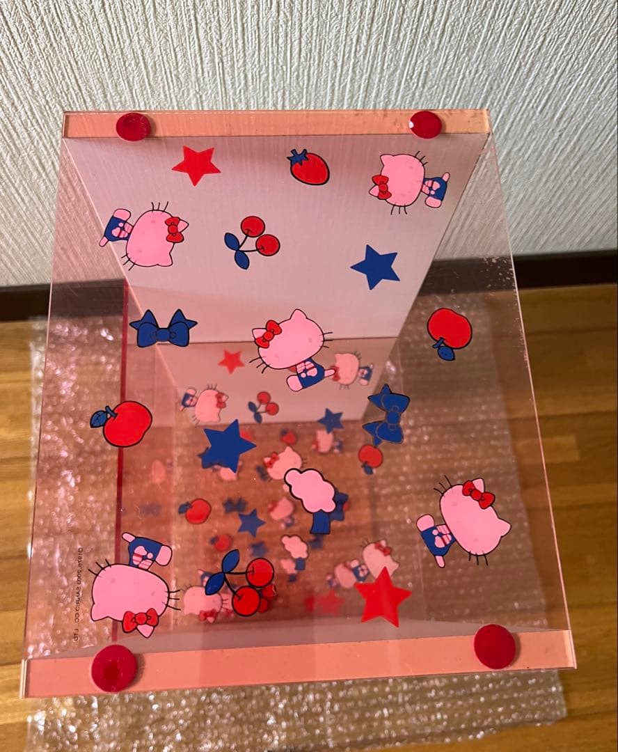 【希少・ヴィンテージ・レア】スケルトン 2段ボックス ピンク 棚（キティ）