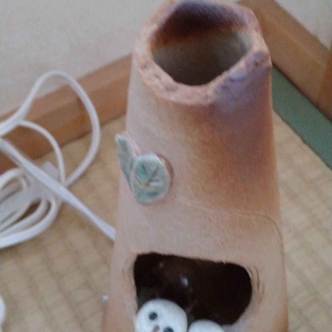 信楽焼　フクロウ　電気スタンド　美品