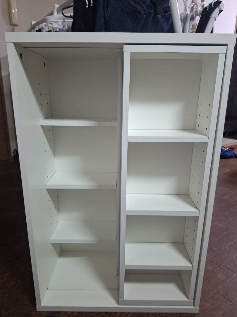 ホワイト本棚 4段収納