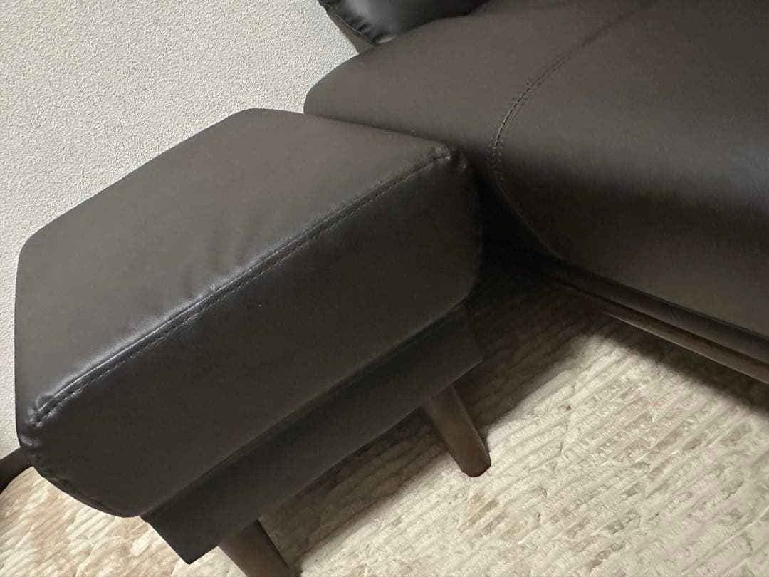 傷・汚れに強い 3人掛けソファ 合皮タイプ (コウテイ3 Nシールド DBR)