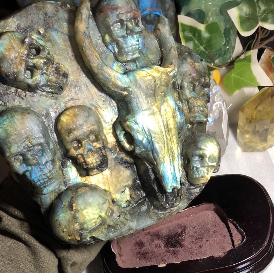 スーパーセール 大型ラブラドライト 彫刻 置物