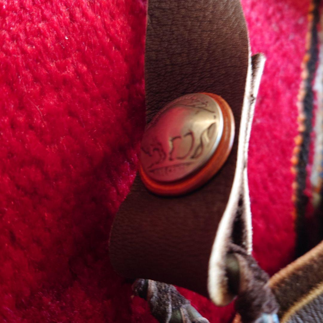 新品 未使用品 鹿革 巾着 ショルダー バッグ (チョコ色)