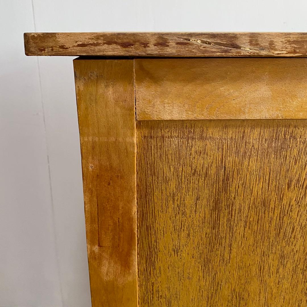 アンティーク サイドチェスト 袖机 書類棚 昭和レトロ z822