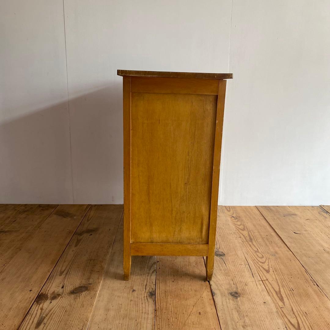 アンティーク サイドチェスト 袖机 書類棚 昭和レトロ z822