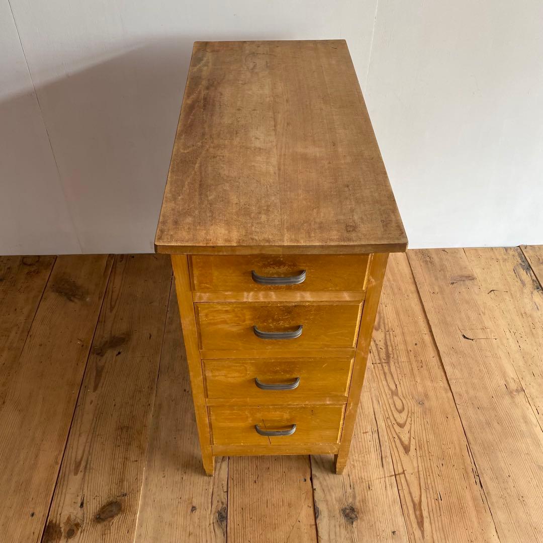 アンティーク サイドチェスト 袖机 書類棚 昭和レトロ z822