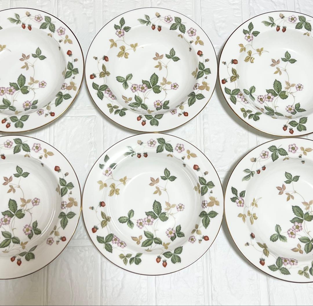 ウェッジウッド　ワイルドストロベリー　スーププレート　６枚セット