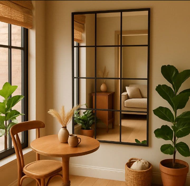 姿見　格子　18枚ミラー　海外風　大型ミラー