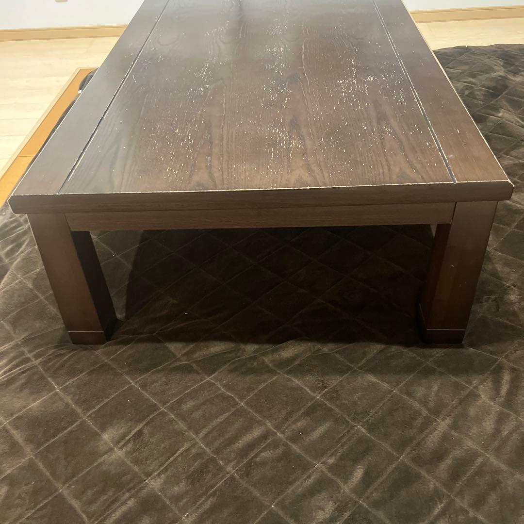 ダークブラウンこたつ木製ローテーブル