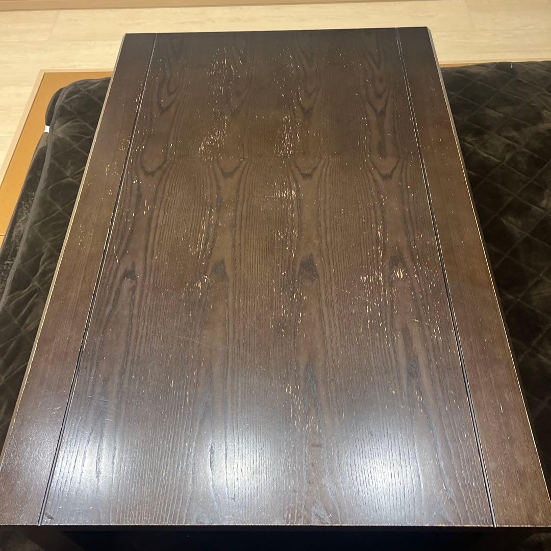 ダークブラウンこたつ木製ローテーブル