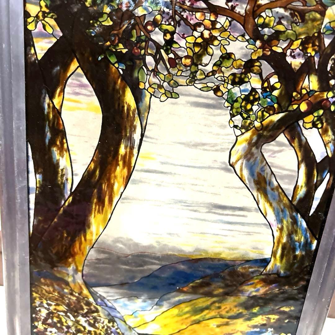 希少　ルイス・C・ティファニー ヴィンテージ ステンドグラス 雄大な景色 風景