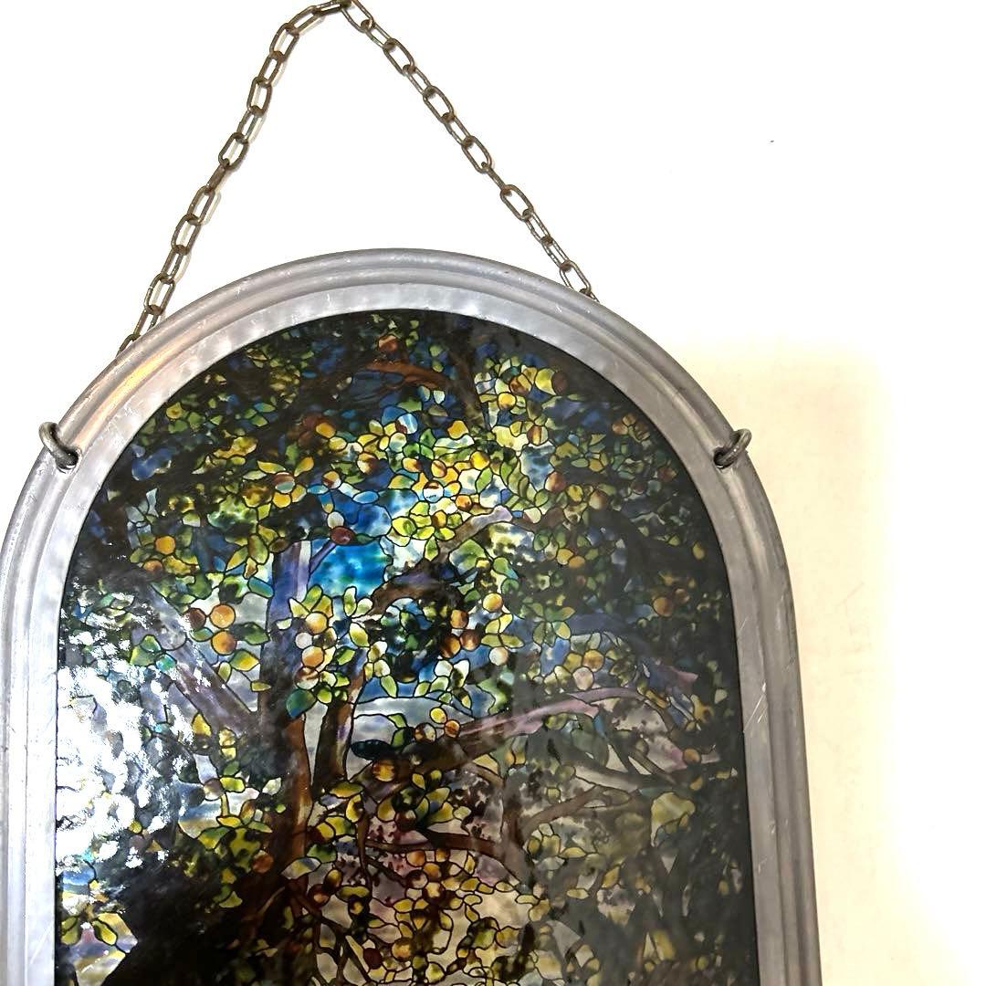 希少　ルイス・C・ティファニー ヴィンテージ ステンドグラス 雄大な景色 風景