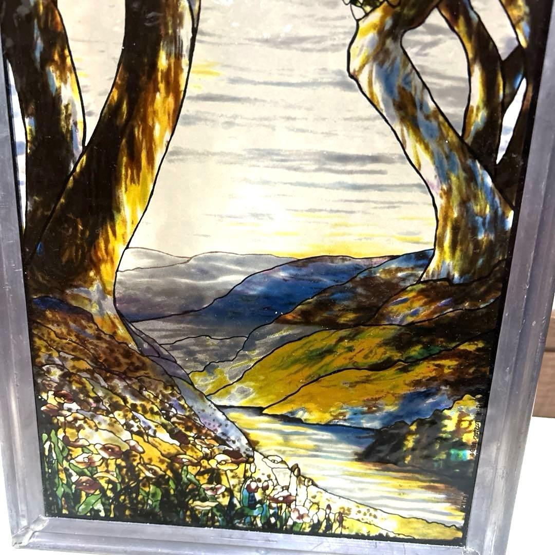 希少　ルイス・C・ティファニー ヴィンテージ ステンドグラス 雄大な景色 風景