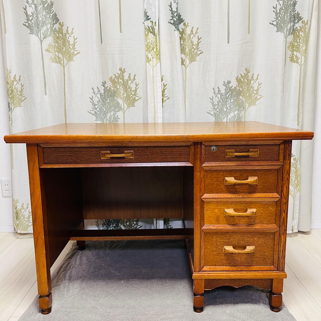 ヴィンテージ　デスク　勉強机　PCデスク　昭和レトロ　　木製　古民家