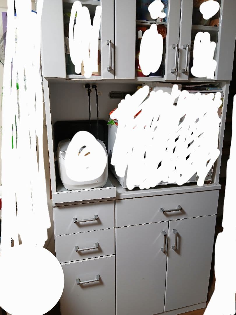 ホワイトキッチン収納キャビネット