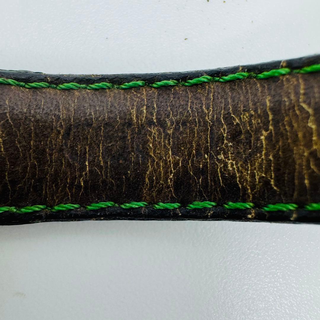 ✨GUCCI✨GG✨2600L✨レザーベルト✨緑/白文字盤✨クオーツ✨腕時計✨