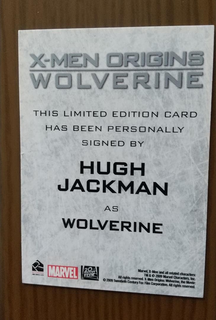 限定値下げ中】x-men ヒュー・ジャックマン サインカード ウルヴァリン