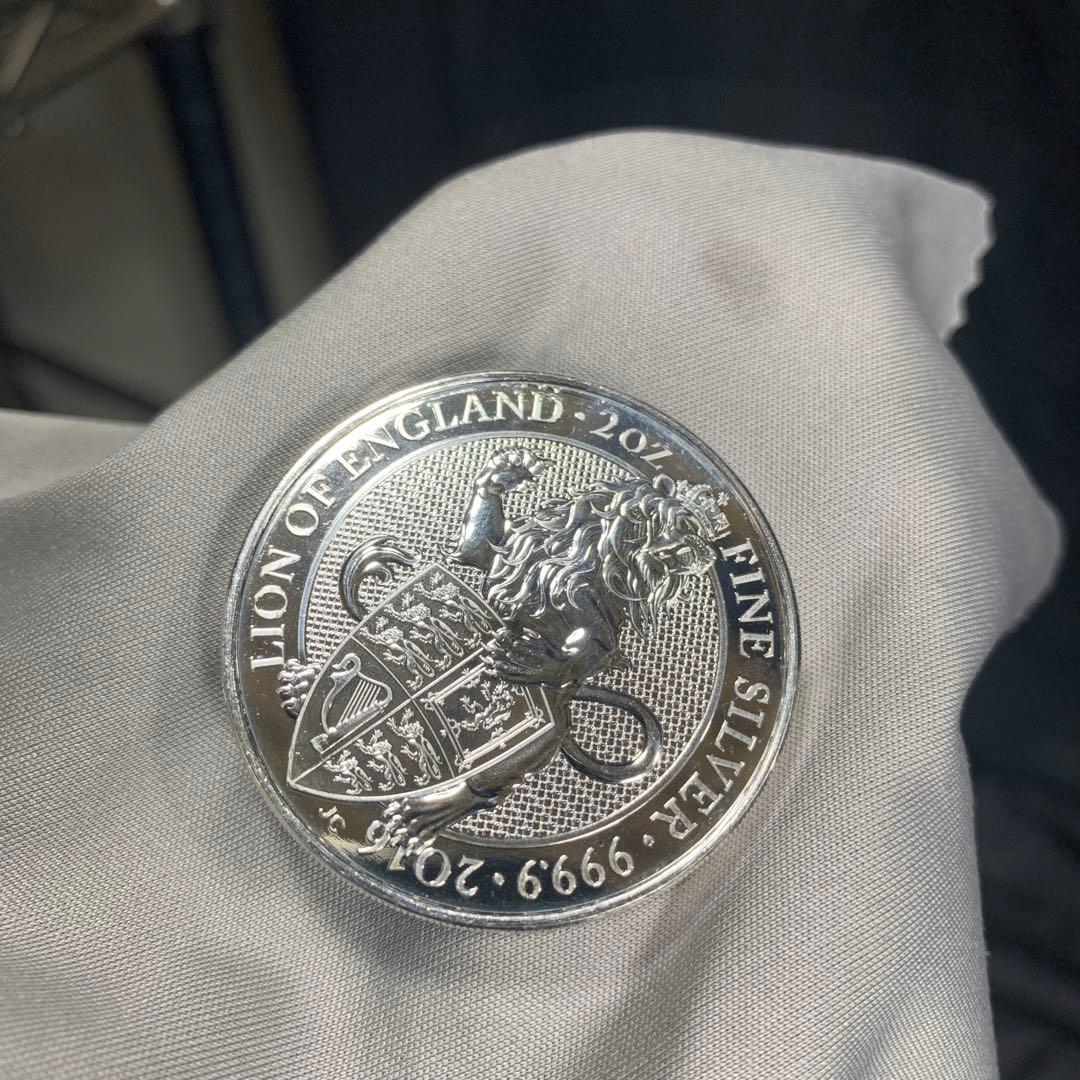 純銀貨 2オンス クイーンズビースト 2016 ライオン・イングランド M4
