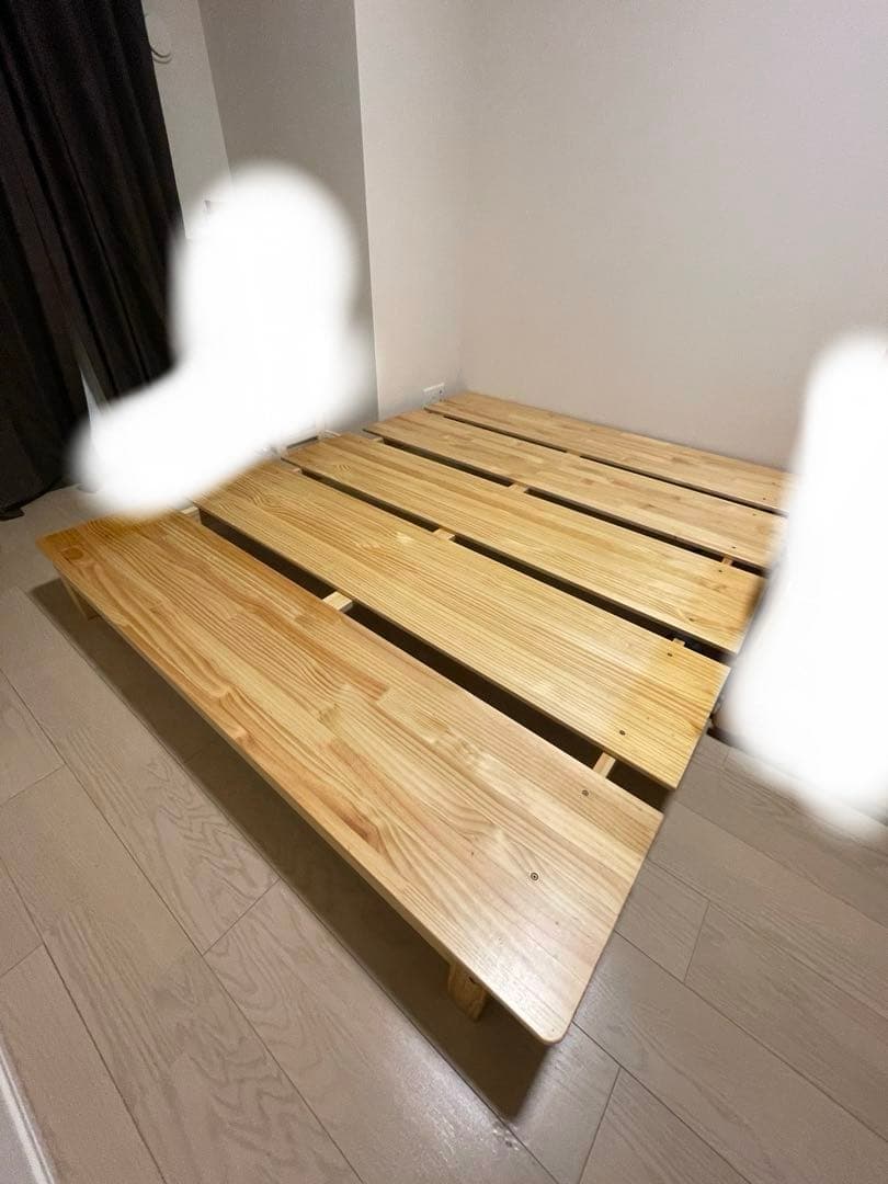 【Komugi】LOWYA 天然木すのこベッドダブルサイズ、クイーンサイズ